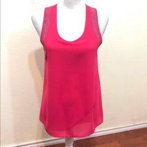 Adam Jacobs Pink Sequin Sleeveless Top
